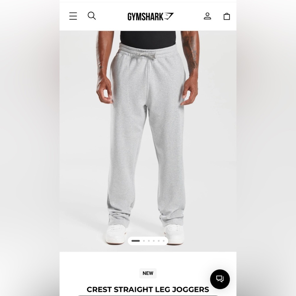 Men’s Gymshark straight leg grey sweatpants - medium